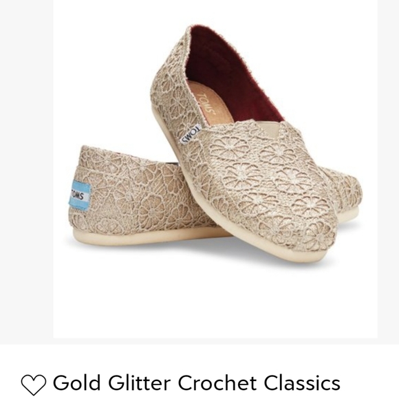 Toms Other - 🆕️ TOMS Gold Glitter Crochet Alpargata